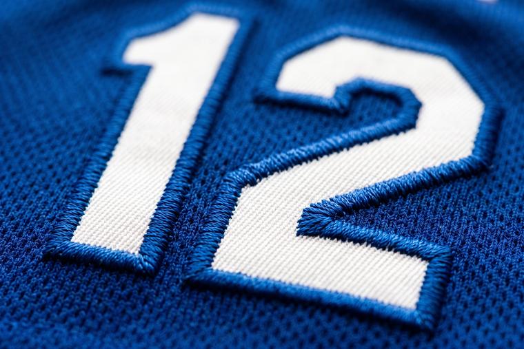 Stitched teamwear number