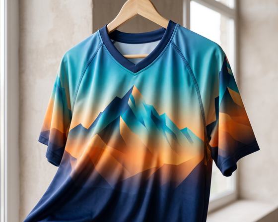 Sublimated mountain print jersey