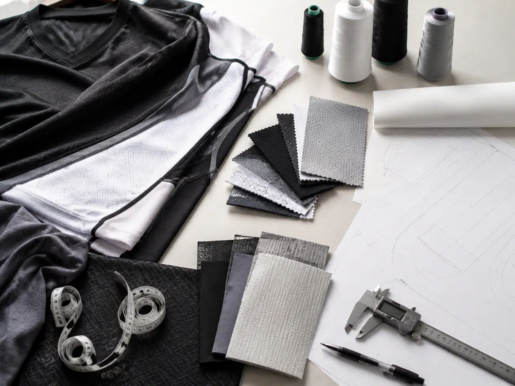 Technical apparel development materials in a Sialkot manufacturing context