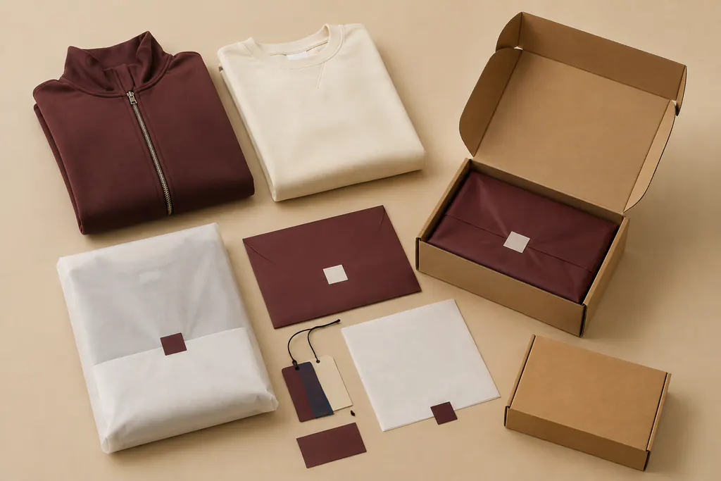Finished garment, packing components and neutral carton planning
