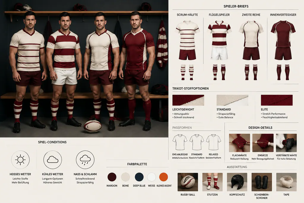 Fit directions range for Custom Rugby Teamwear