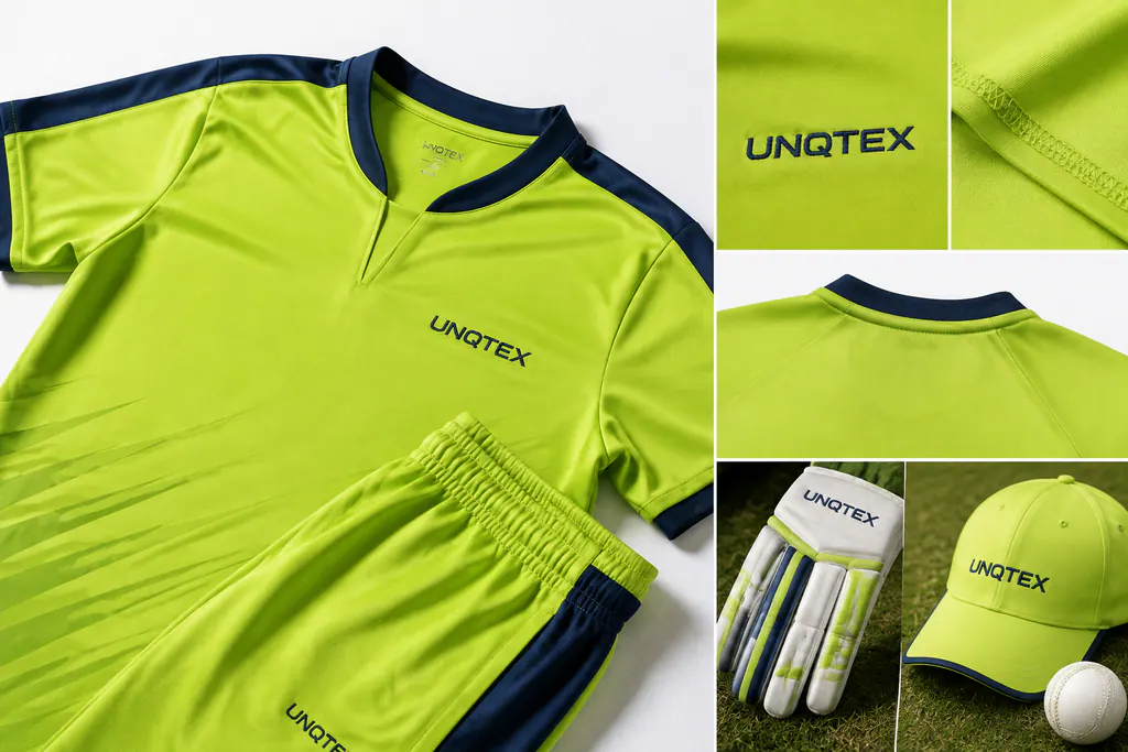Contact, court and cricket garment construction details
