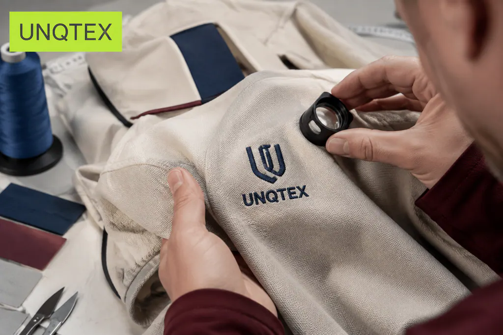 Close inspection of garment construction and personalisation